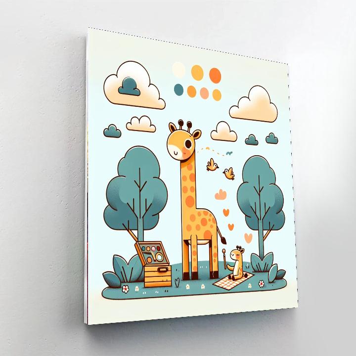 Giraffe's Sky-high Picnic Painting By Numbers Kit