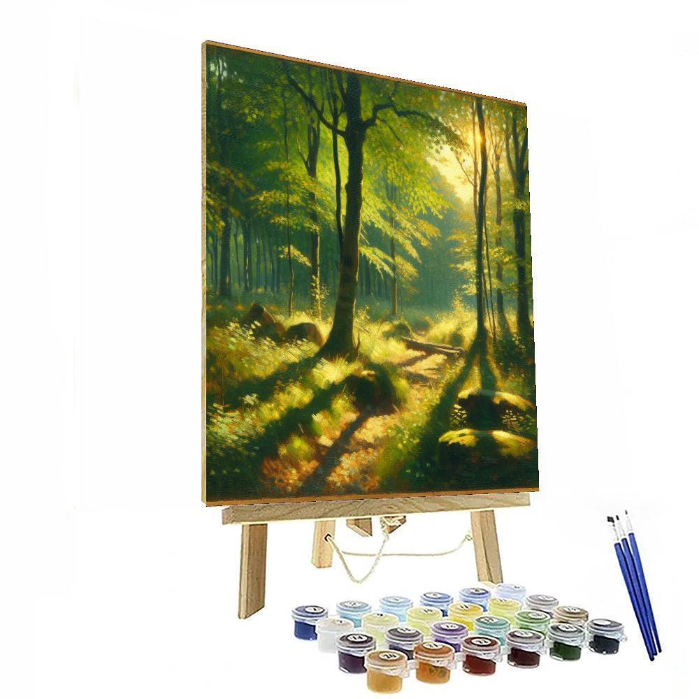 Sunlit Woodland Escape Paint By Color