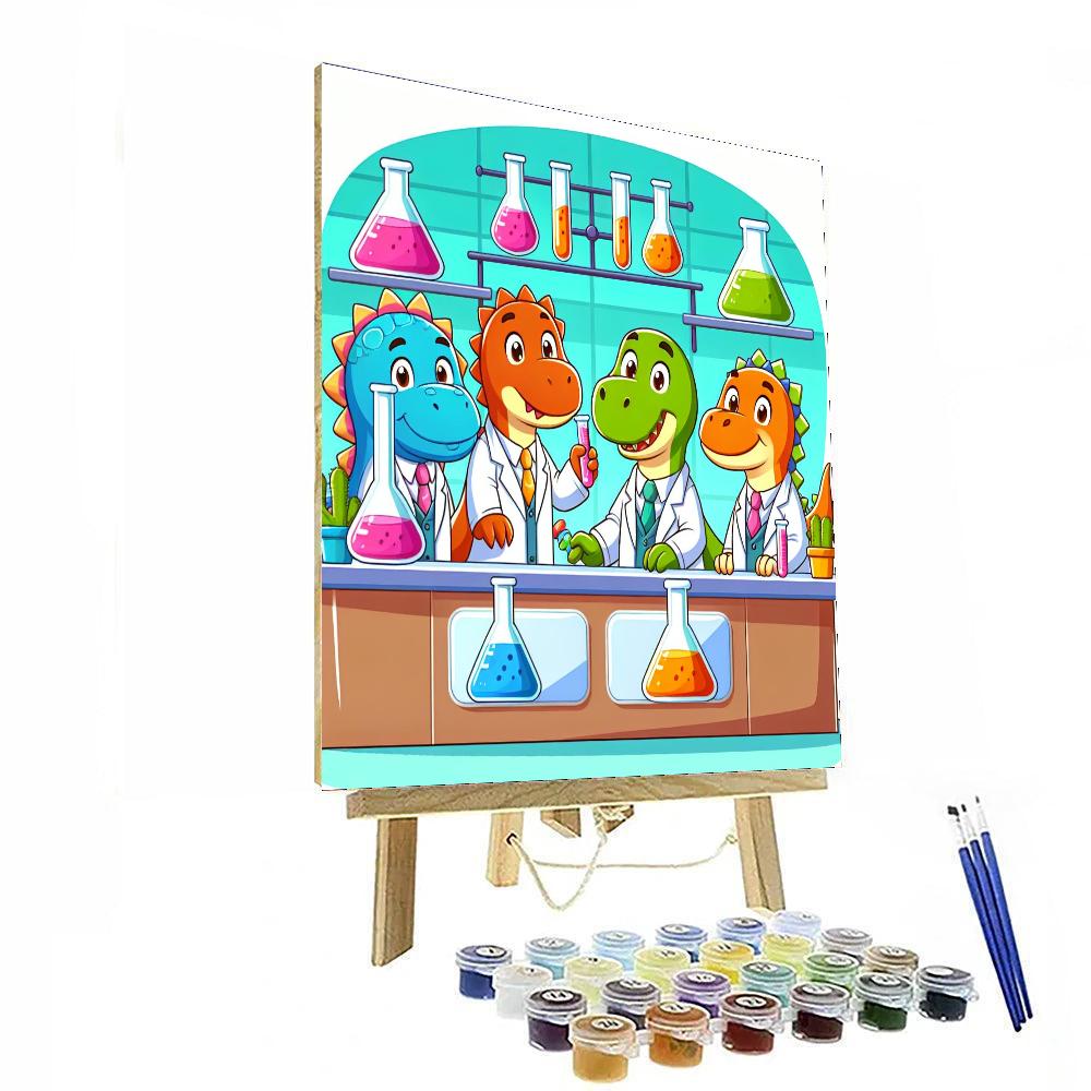 Dinosaur Scientist Lab Paint By Numbers Art