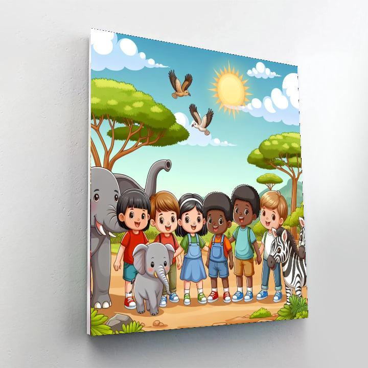 Sunny Safari Exploration Paint By Numbers