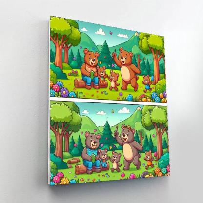 Cozy Bear Family Paint By Numbers Art