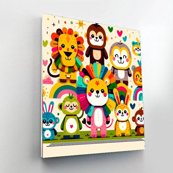 Rainbow Animal Friends Paint By Numbers Kits