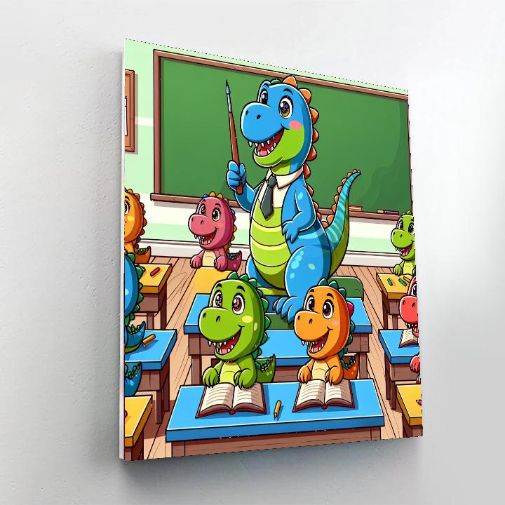 Dino School Painting Number Kit