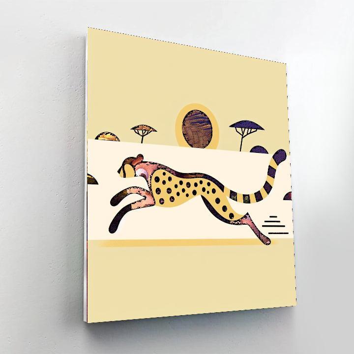 Charming Cheeta Sprint Number Painting