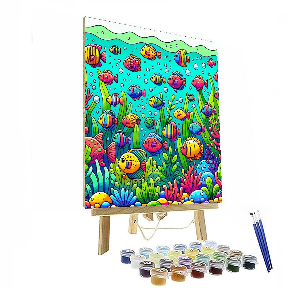 Bubbly Fish School Numbered Painting Kits