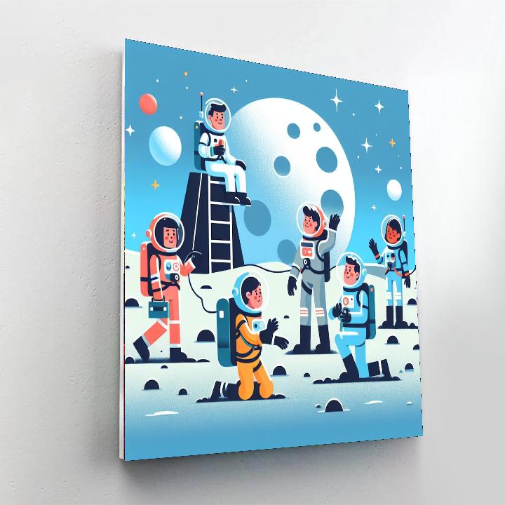 Lively Lunar Landing Paint By Numbers Art