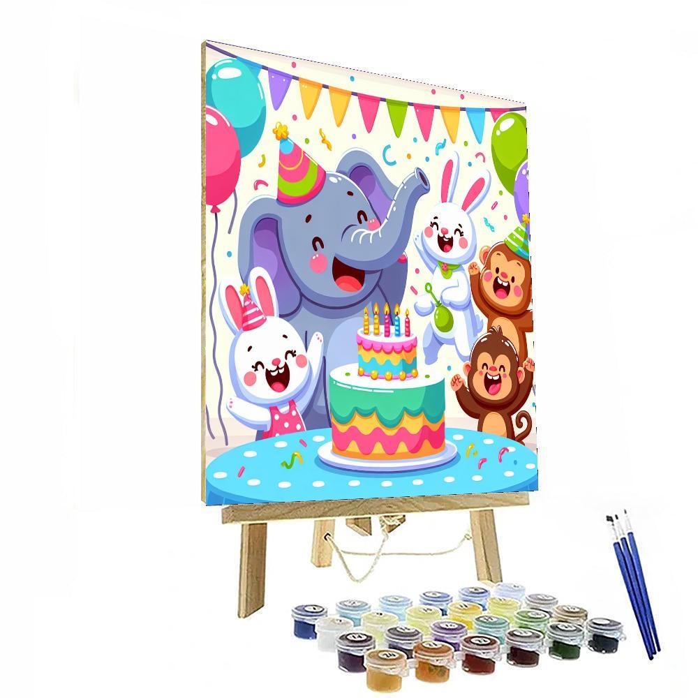 Cheerful Animal Birthday Bash Paint By Numbers Kits