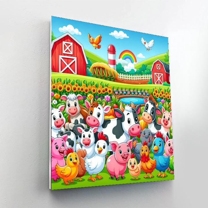 Delightful Animal Farm Painting By Numbers Kit