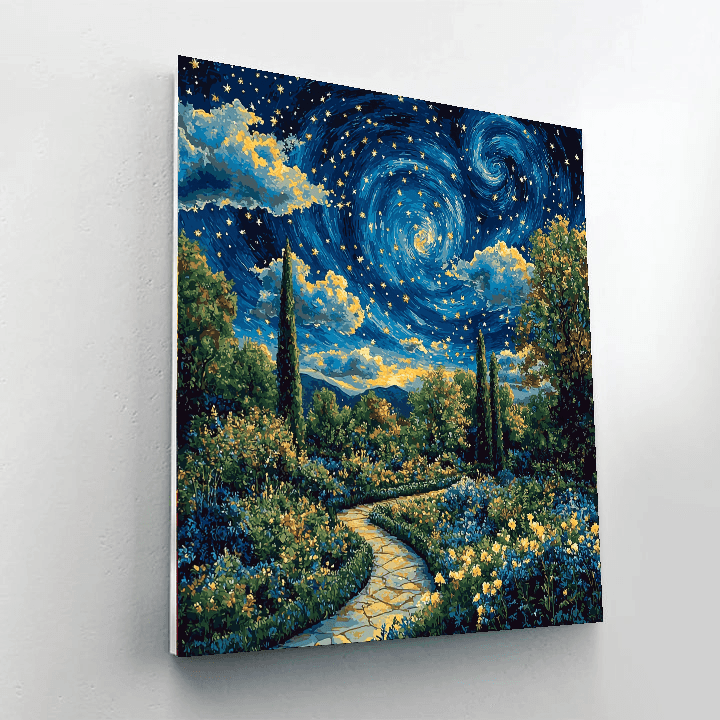 Vincent Van Gogh Inspired Starry Garden  Paint By Numbers Kits