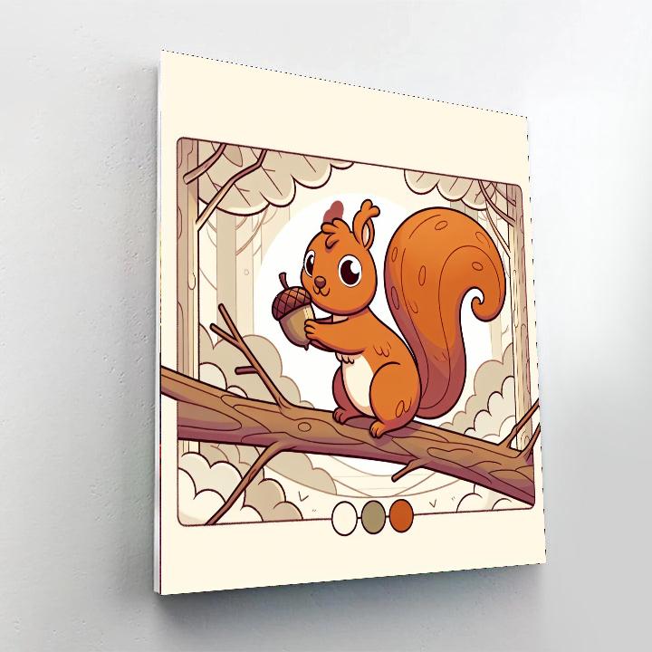 Friendly Squirrel Playground Number Painting