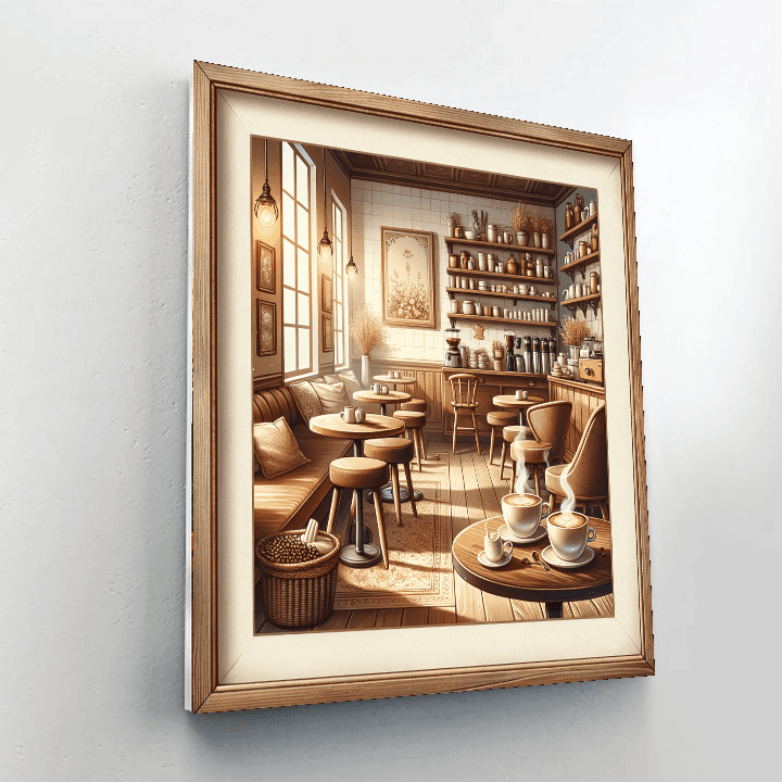 Cozy Coffee Shop Scene DIY Paint By Numbers