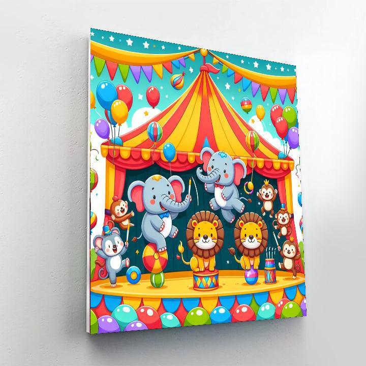 Adventurous Animal Circus Number Painting