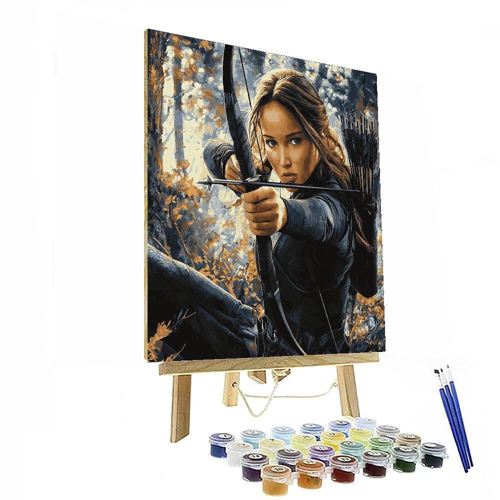 Jennifer Lawrence: Unleashing The Fire Within Katniss Number Painting