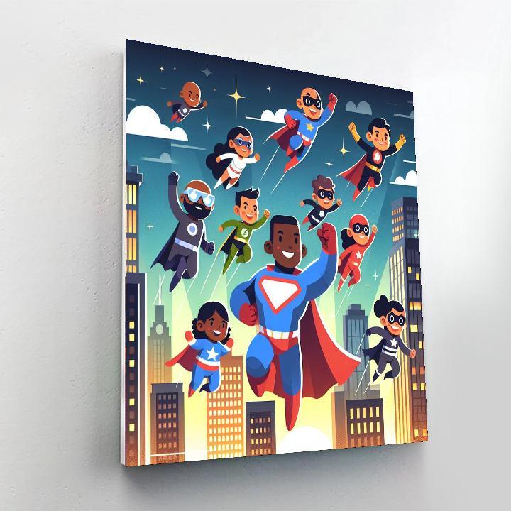Fun Superhero Adventure Painting By Numbers Kit