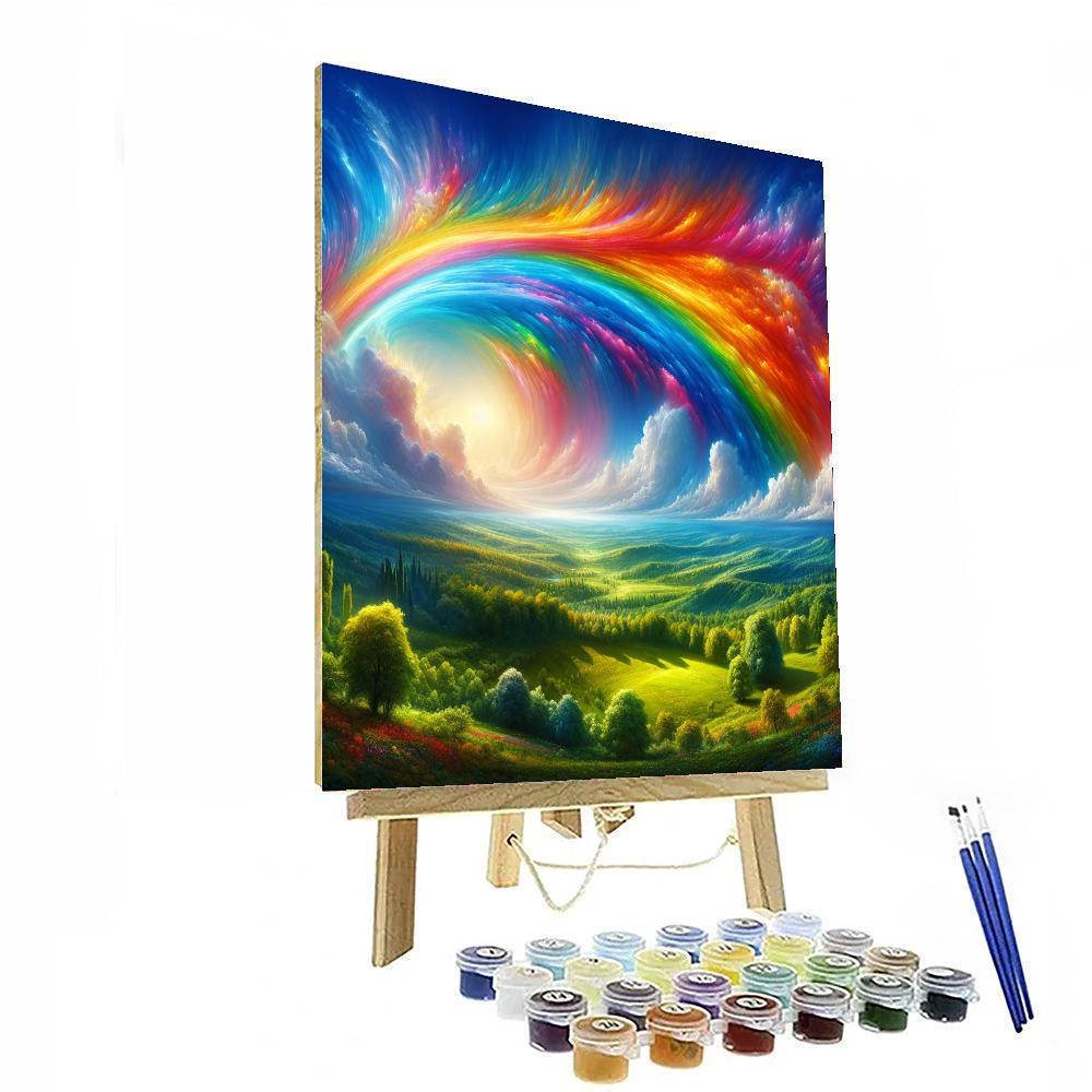 Radiant Rainbow Horizon Painting Number Kit