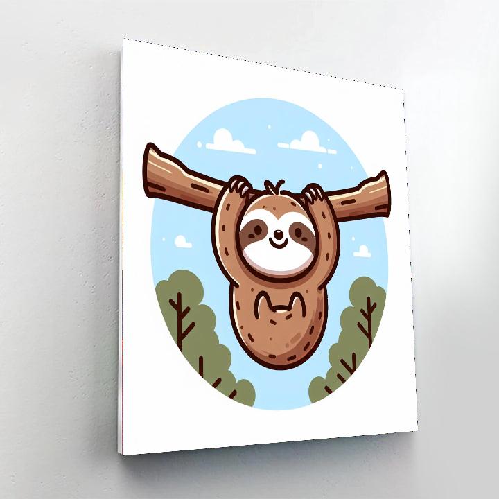 Lovely Sloth DIY Paint By Numbers