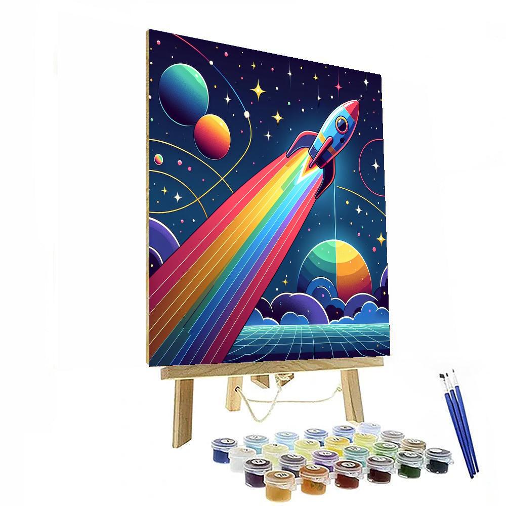 Rainbow Rocket Journey Painting By Numbers Kit