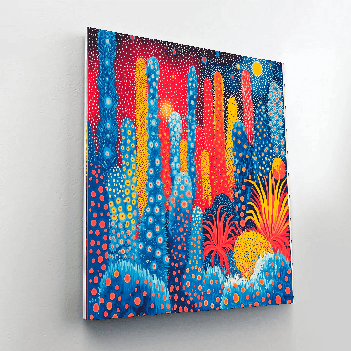 Yayoi Kusama Inspired Garden Of Cosmic Wonders  Numbered Painting Kits