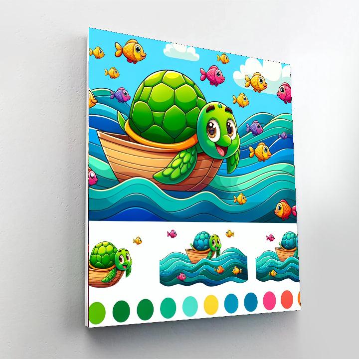 Seafaring Turtle Voyage DIY Paint By Numbers