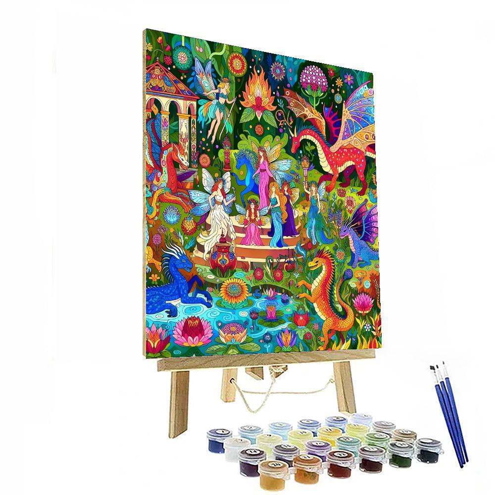 Mythical Garden Gathering Paint By Numbers Art