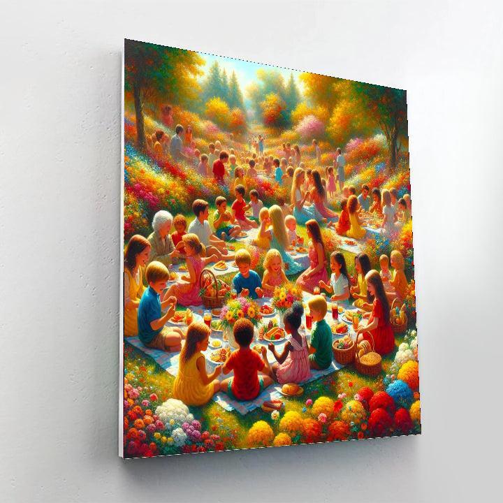 Lively Garden Picnic Paint By Numbers