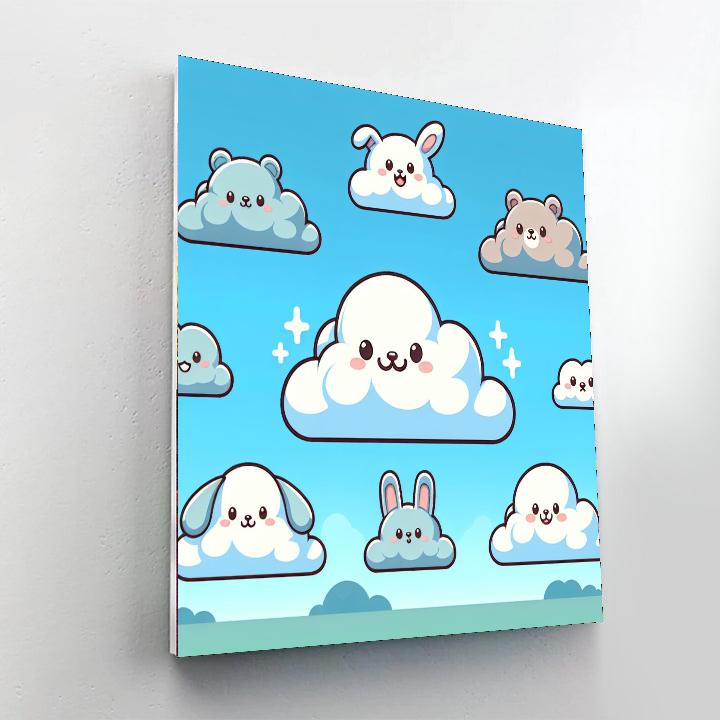 Charming Cloud Creatures Number Painting