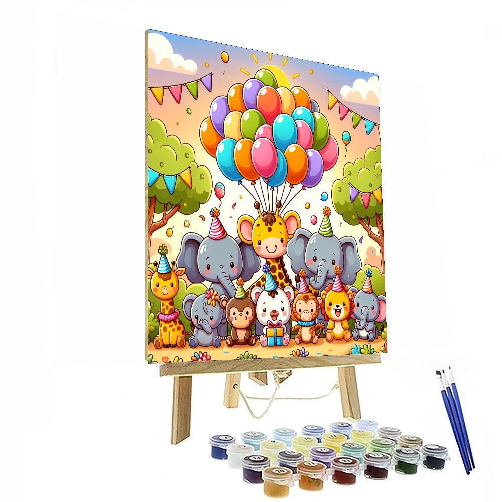 Happy Animal Friends Party Paint By Numbers