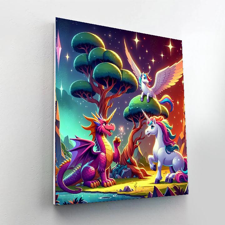 Colorful Mythical Beasts Number Painting