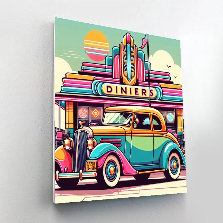 Retro Adventure Ride Number Painting
