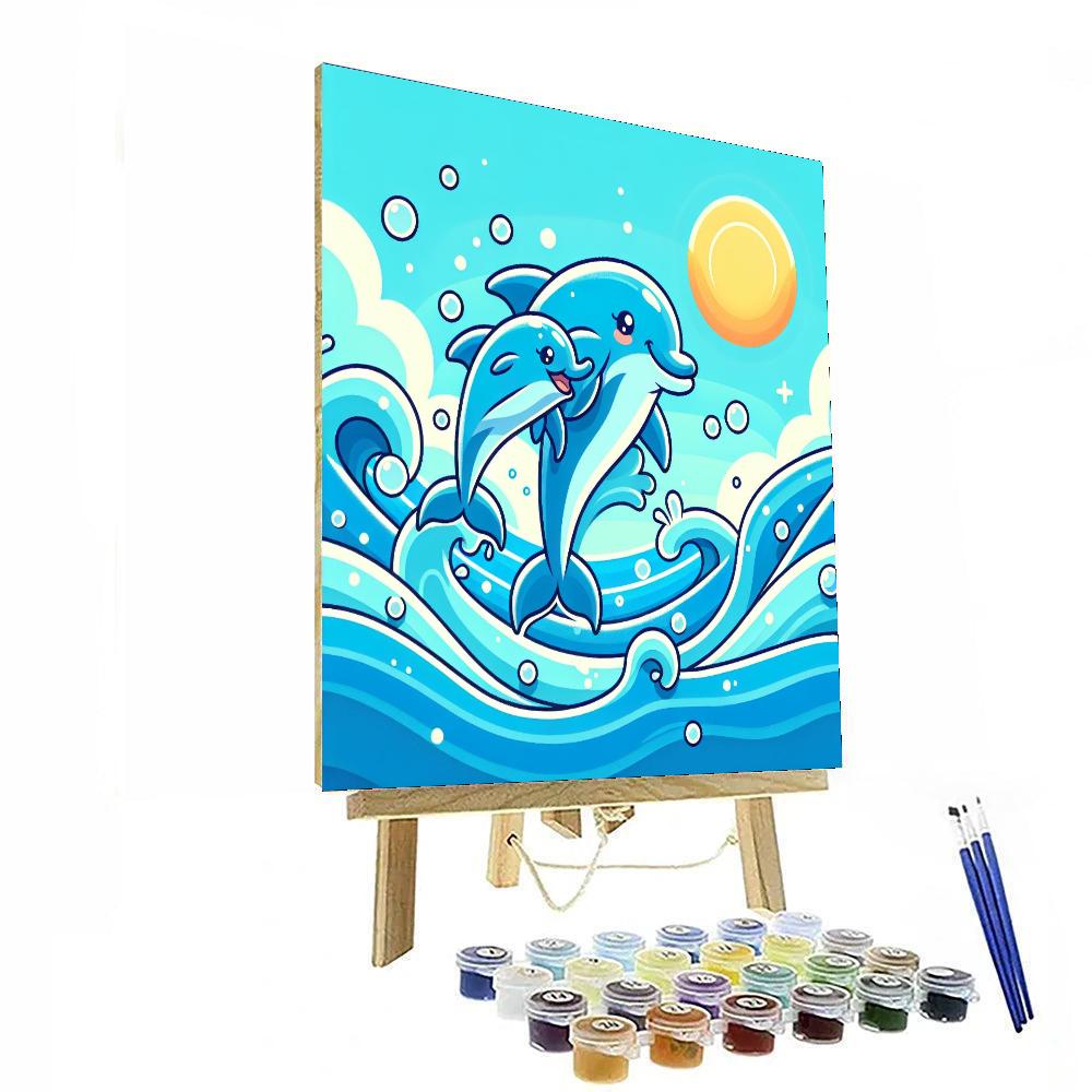 Bubbly Dolphins Paint By Numbers Kits