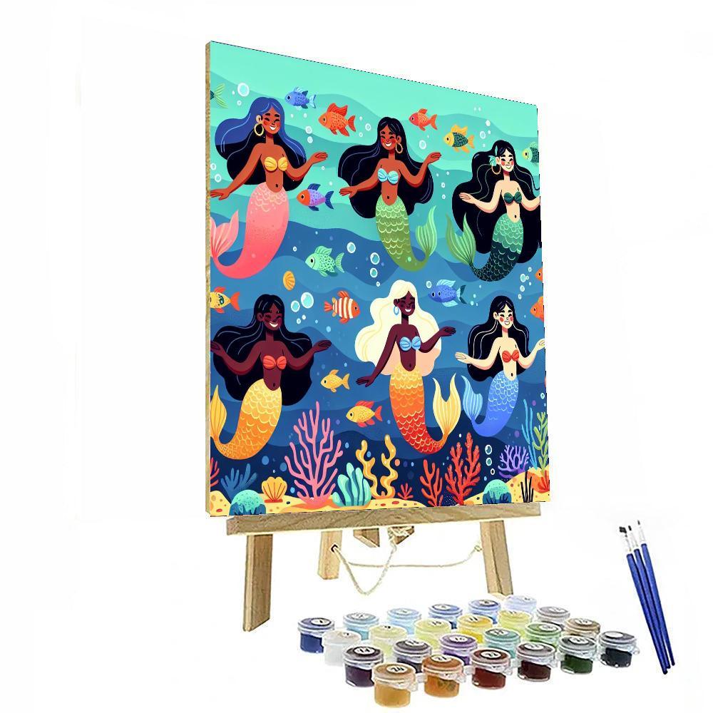 Joyful Mermaid Lagoon Paint By Number