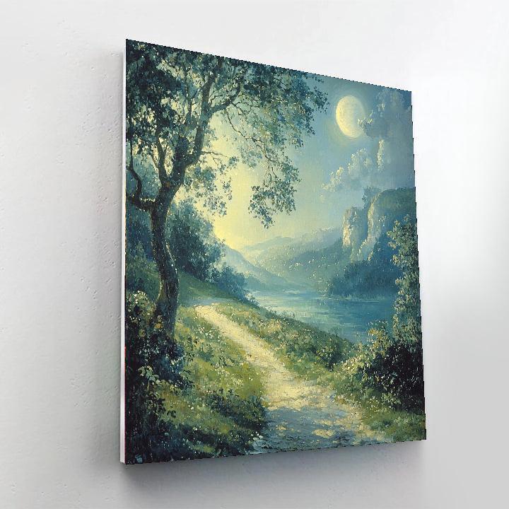 Thomas Gainsborough Inspired Romantic Moonlit Journey  DIY Paint By Numbers