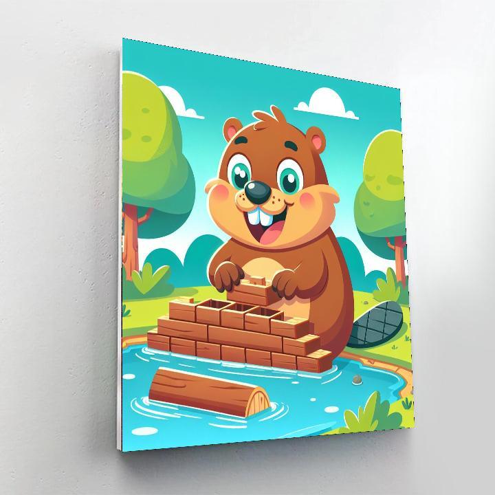 Bubbly Beaver Painting Number Kit