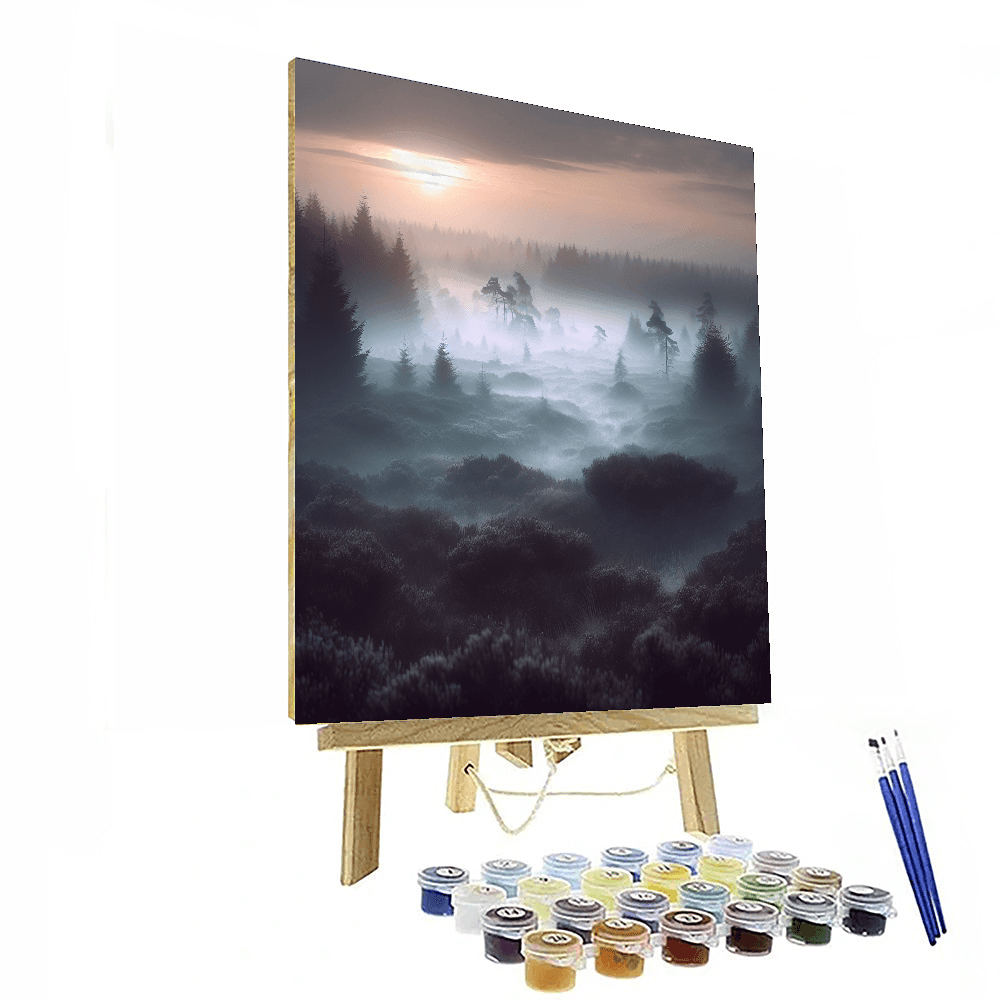 Mystic Foggy Moor Number Painting