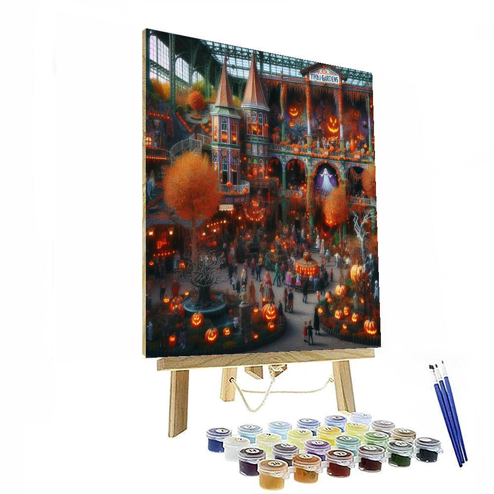 Tivoli Gardens Halloween - Copenhagen Paint By Color