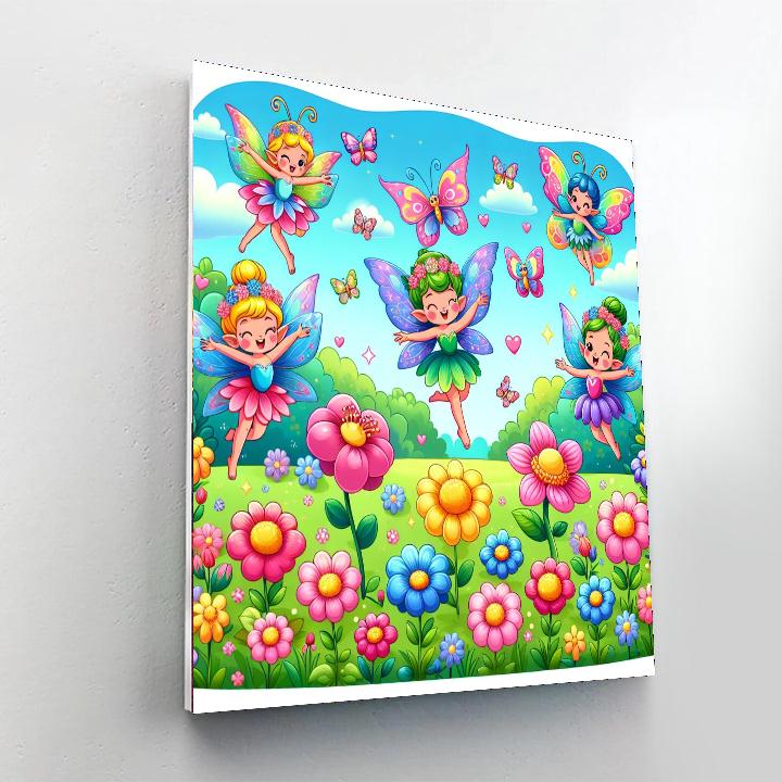 Charming Garden With Fairies Painting By Numbers Kit