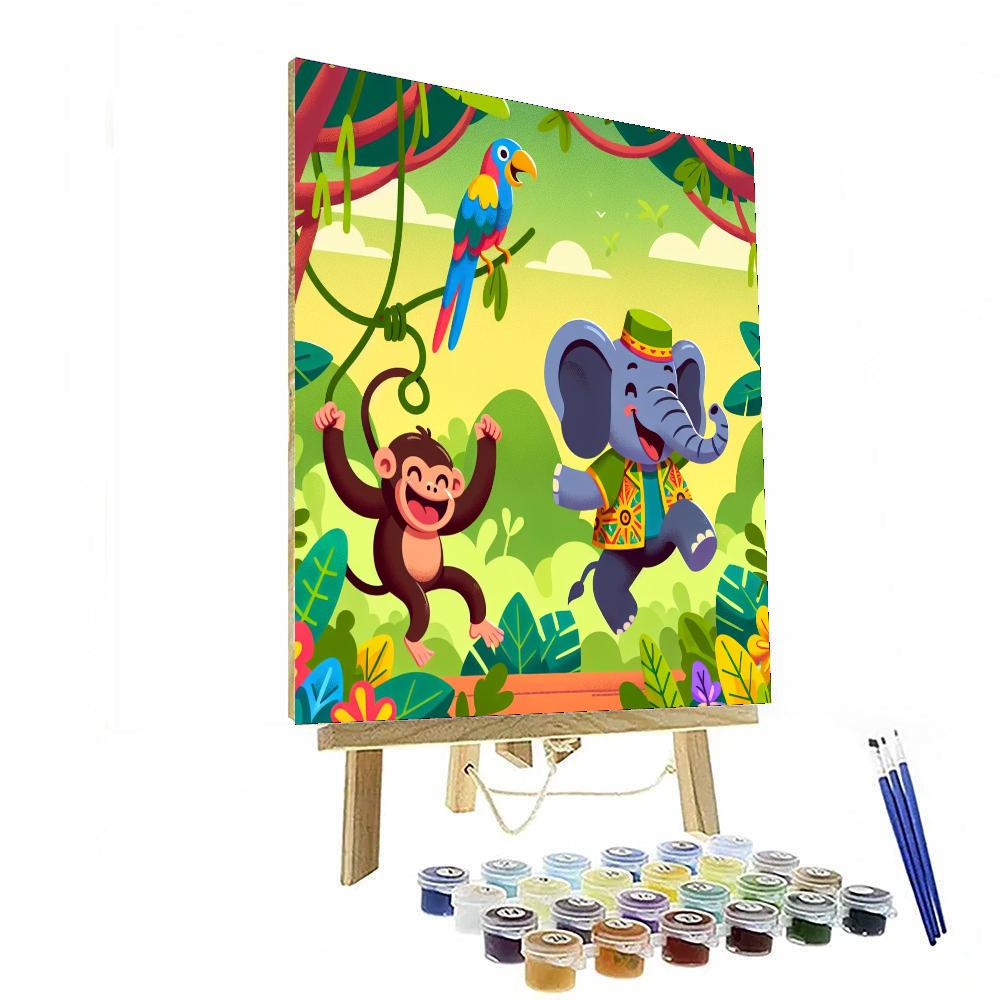 Dancing Jungle Animals Painting By Numbers Kit