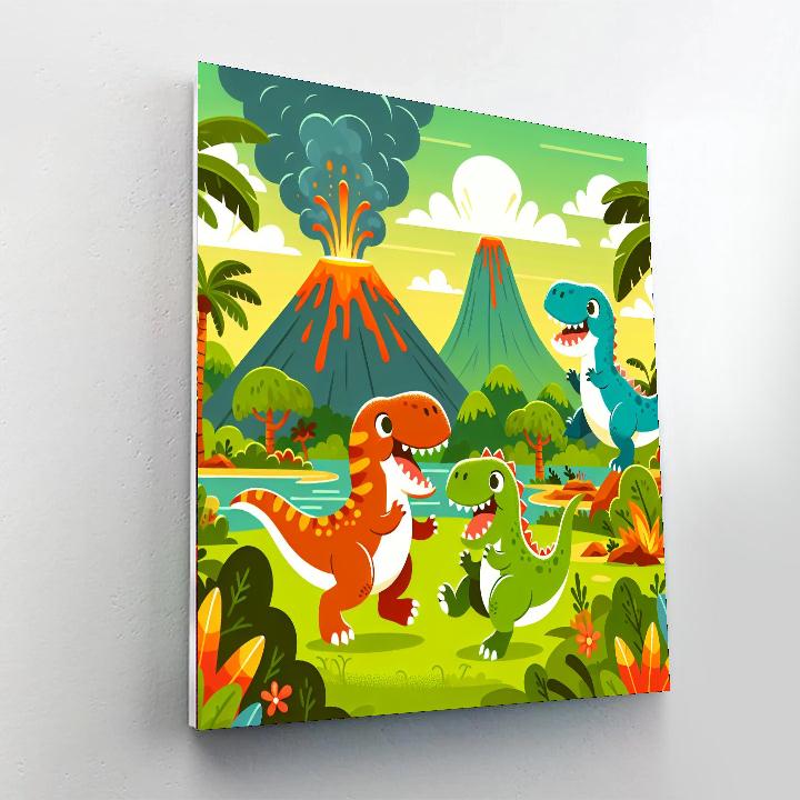 Dinosaur Dreamland Paint By Numbers Art
