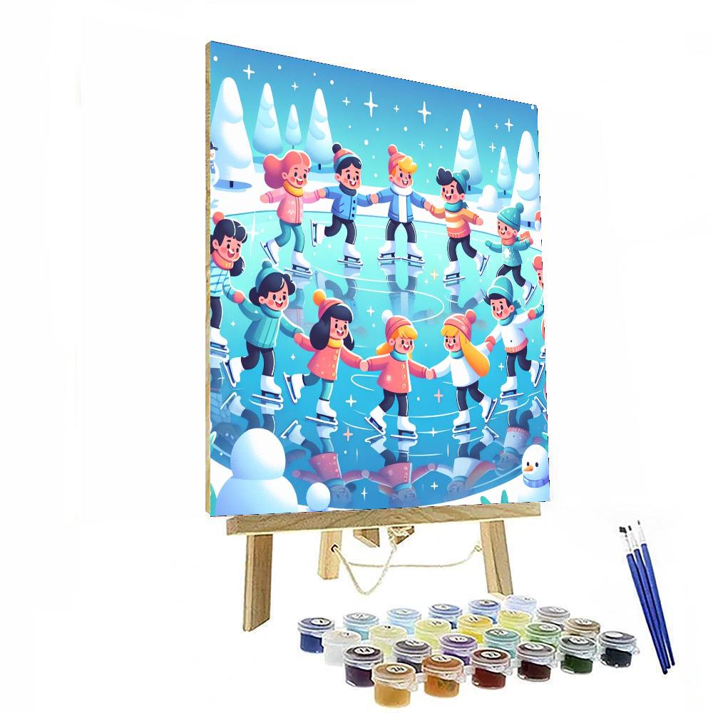 Winter Wonderland Skating Paint By Numbers Art