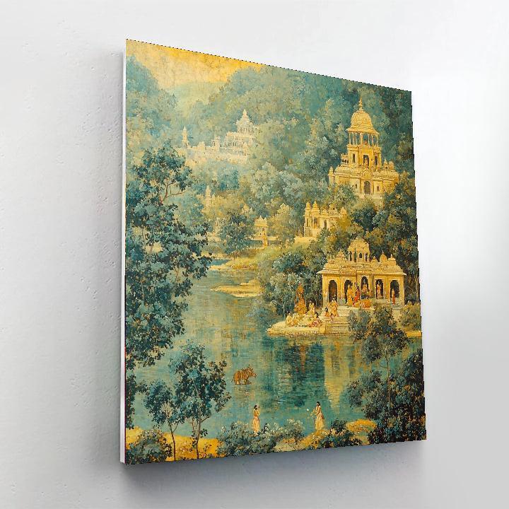 Nandalal Bose Inspired Mythical Reverie  Number Painting