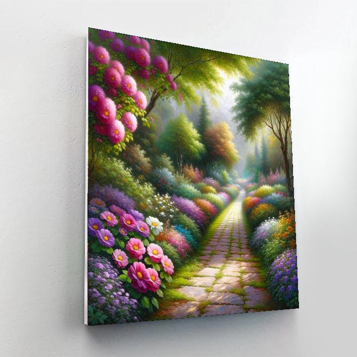 Blooming Garden Pathway Painting By Numbers Kit
