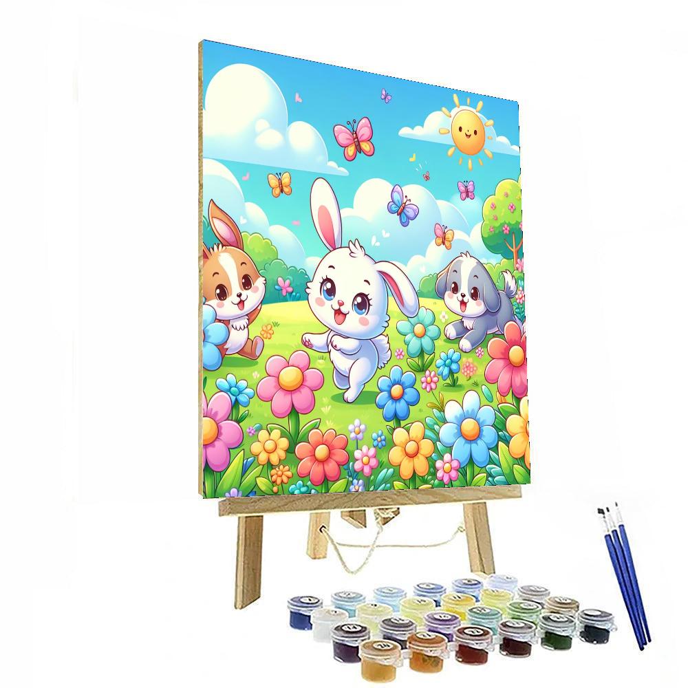 Cuddly Critters In The Meadow Painting Number Kit