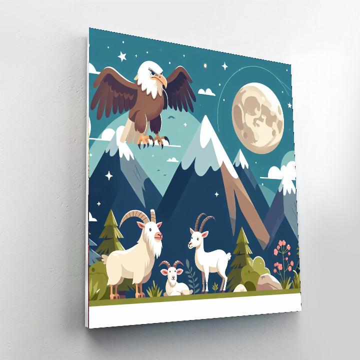 Majestic Mountain Moonscape Numbered Painting Kits