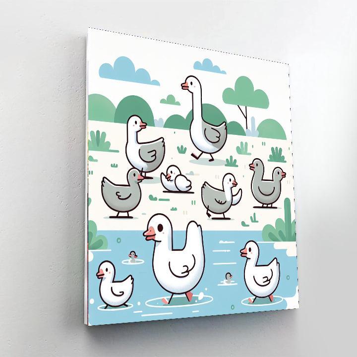 Giggling Goose Gang Number Painting