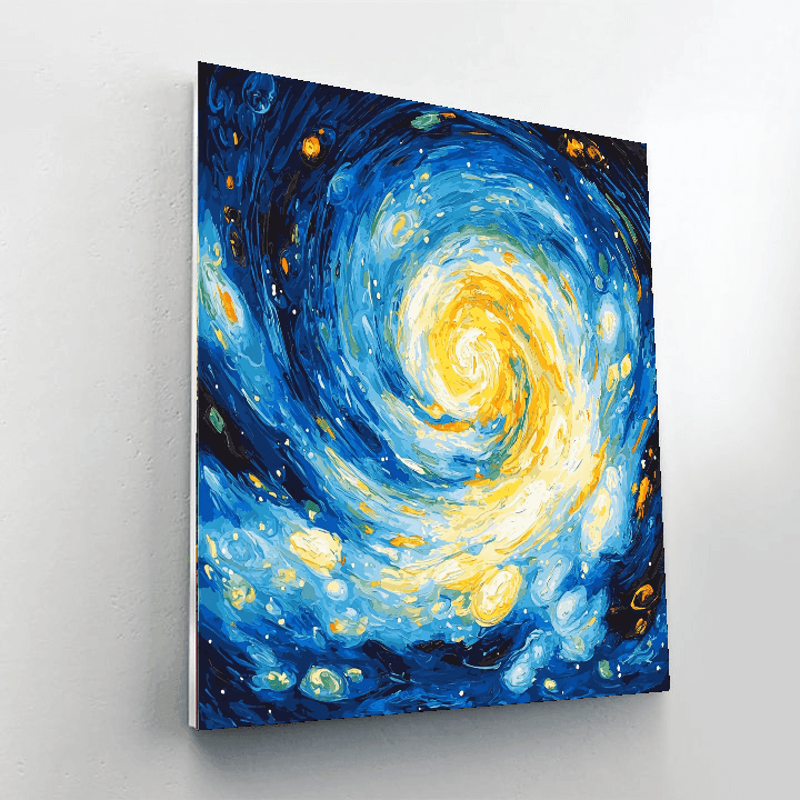 Vincent Van Gogh Inspired Starry Cosmic Whirl  Paint By Color