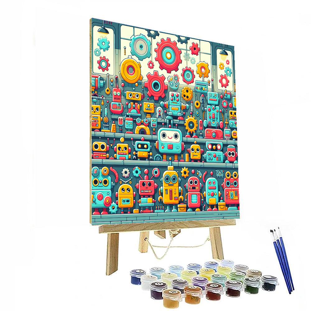 Silly Robot's Workshop Paint By Numbers Art