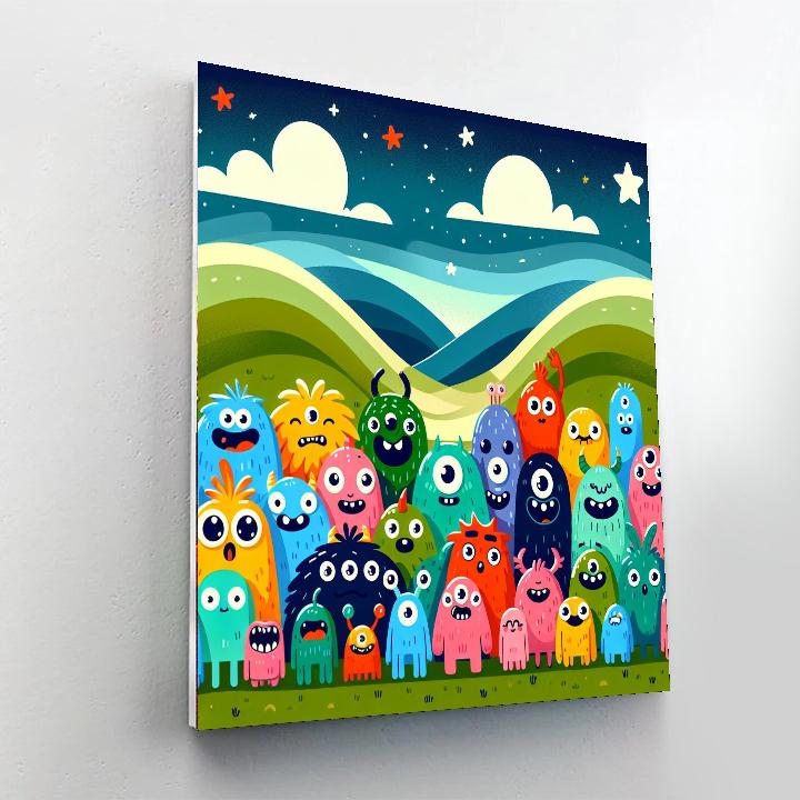 Funny Monster Friends Painting By Numbers Kit