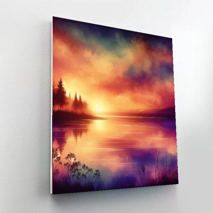 Peaceful Sunset Reflections Paint By Numbers Art