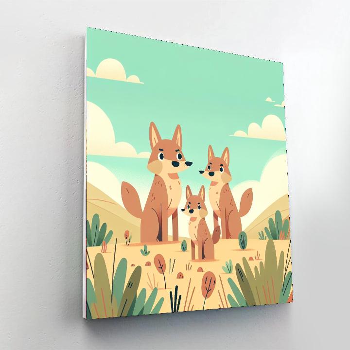Cuddly Coyotes Numbered Painting Kits