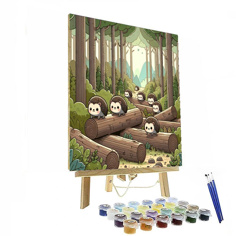 Hedgehog Hiking Expedition Number Painting